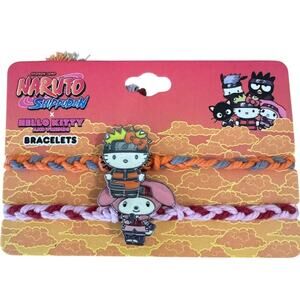 SANRIO HELLO KITY & FRIENDS x NARUTO SHIPPUDEN NEW 2 String Slide Bracelets